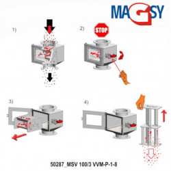 Magnetický separátor výsuvný MSV 100/3 VVM-P-1-80-TP-RP-D