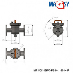 Magnetický separátor prietokový MF 50/1 EKO-P6-N-1-80-N-P